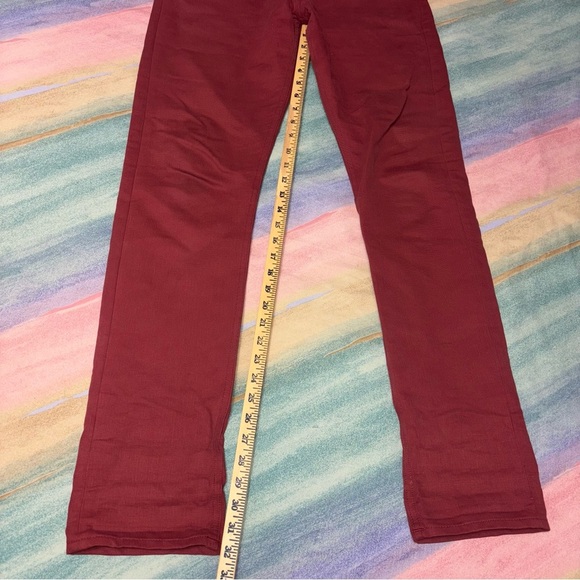 Gustin 594 Selvedge Twill Oxblood Denim Button Fly Skinny Jeans Size 32 - Picture 7 of 7